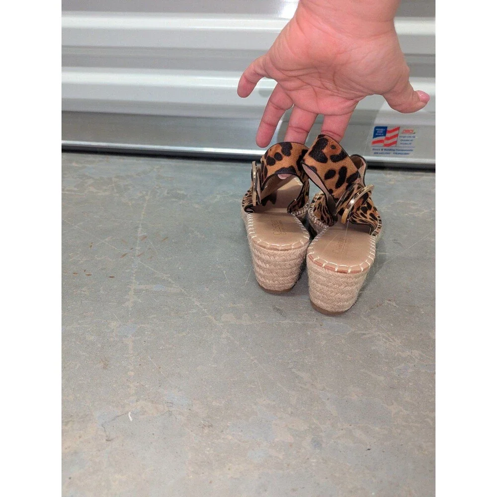 Y2K Coastal Catherines Size 8.5‎ Cirkly Leopard Print Espadrilles Shoes